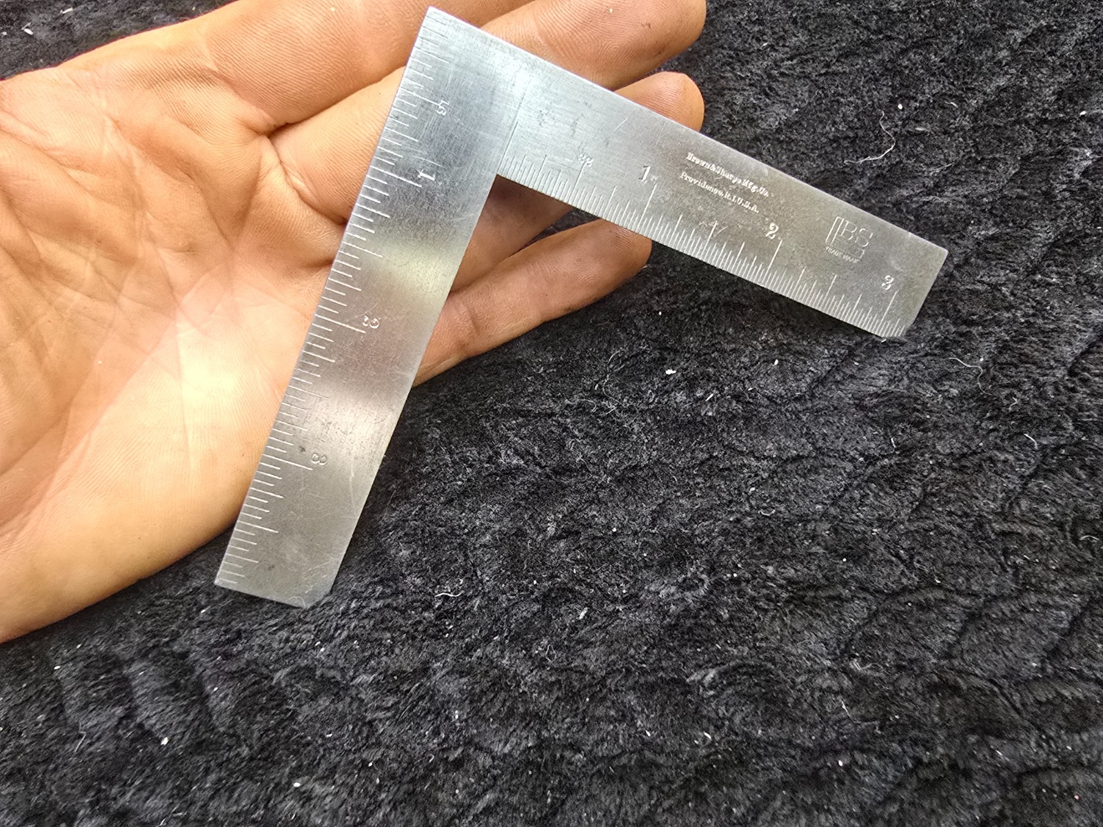 Brown & Sharpe Mfg. Co. No. 547 4x 3 1/4 Inch Thin Steel Square USA.