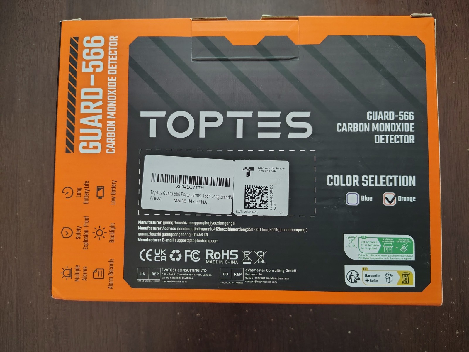 TopTes Guard-566 Portable Carbon Monoxide Detector, Rechargeable CO Detector