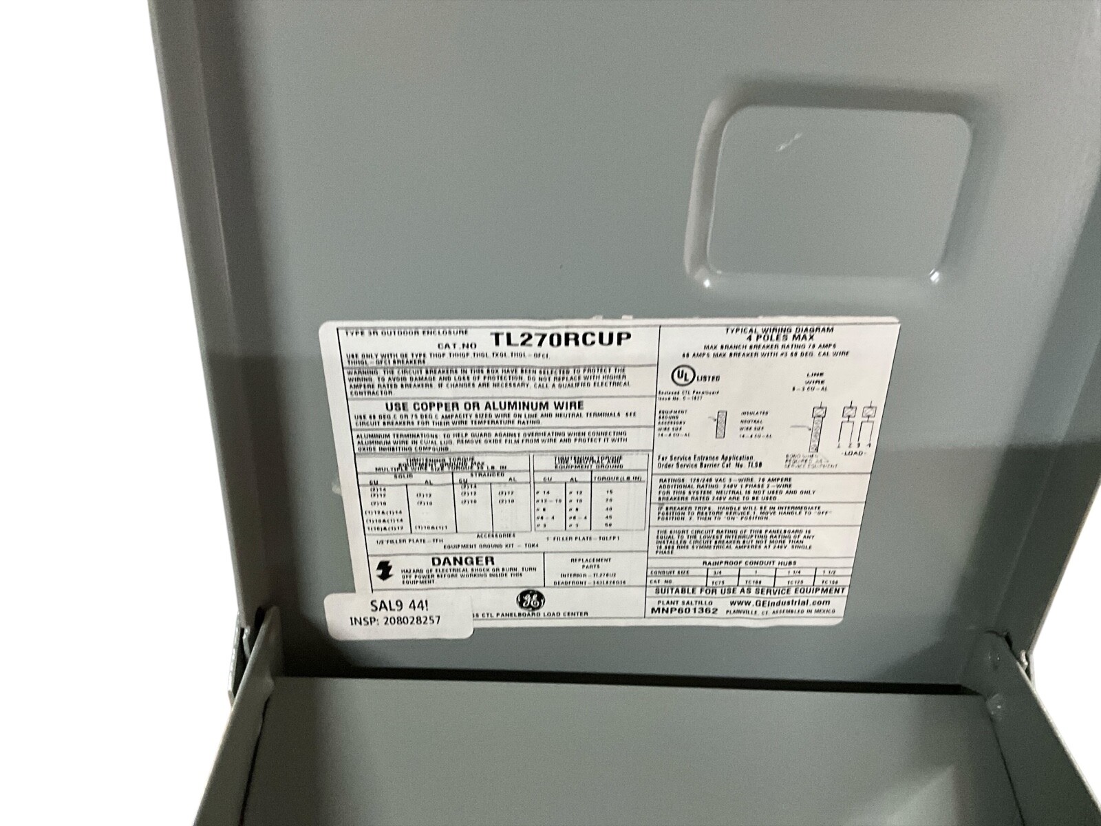 GE 70 Amp Main Lug 2 Spaces 4 Circuits TL270RCUP