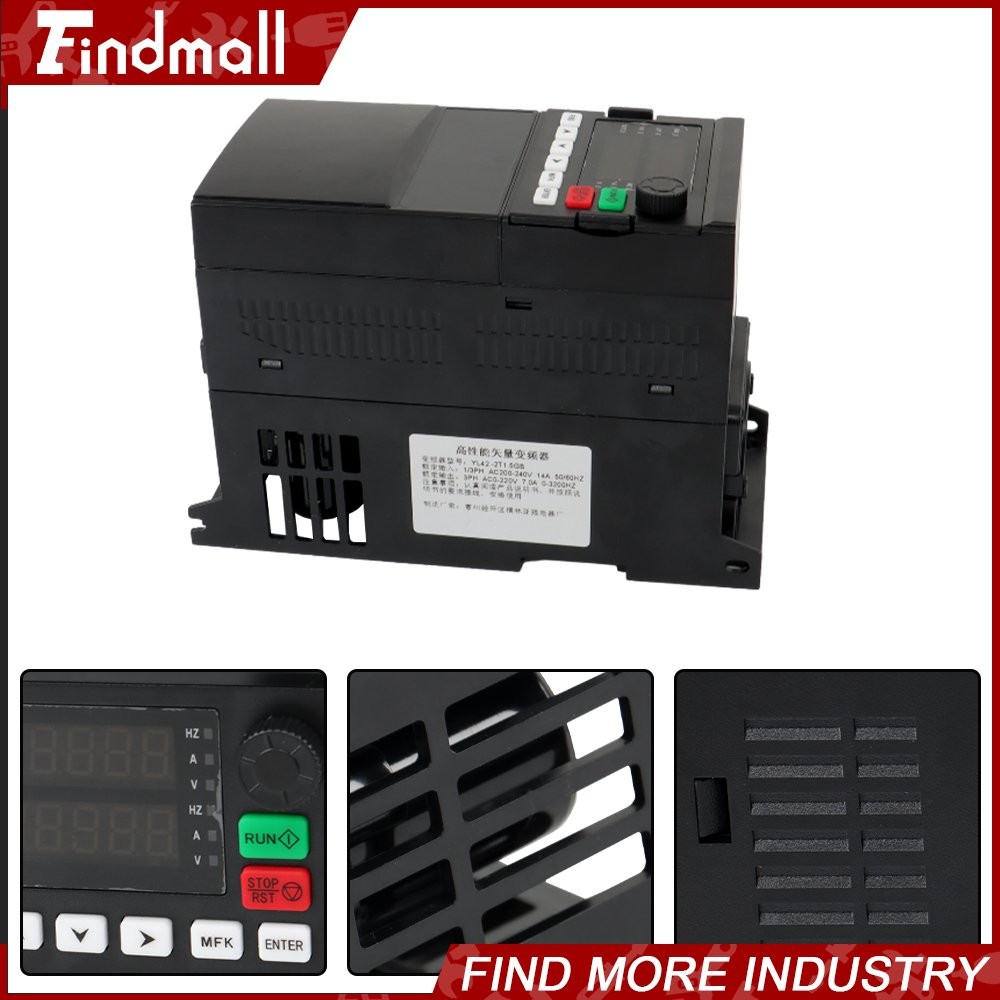 Findmall 2HP 220V 1.5KW Variable Frequency Drive Inverter VFD Single to 3 Phase