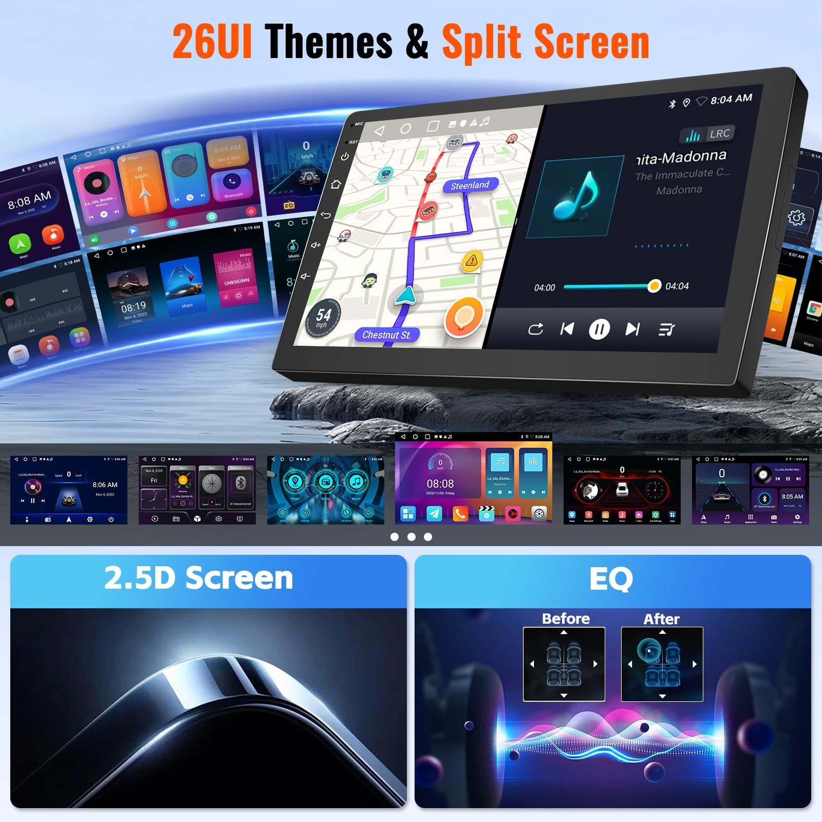 2+64GB Android 15 Car Radio for Toyota Corolla 2014 2015 2016 Wireless CarPla…