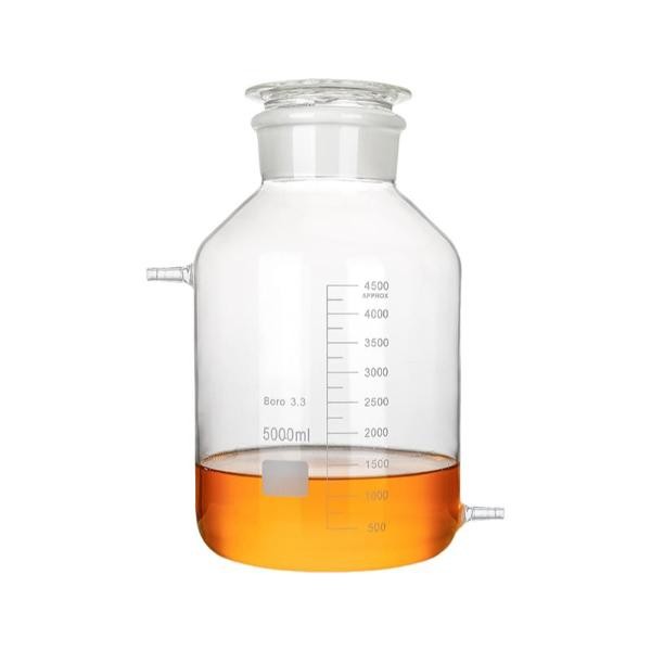 Lab Glassware Reagent Bottle 60ml-5000ml, Transparent Flask, Dual Nozzles