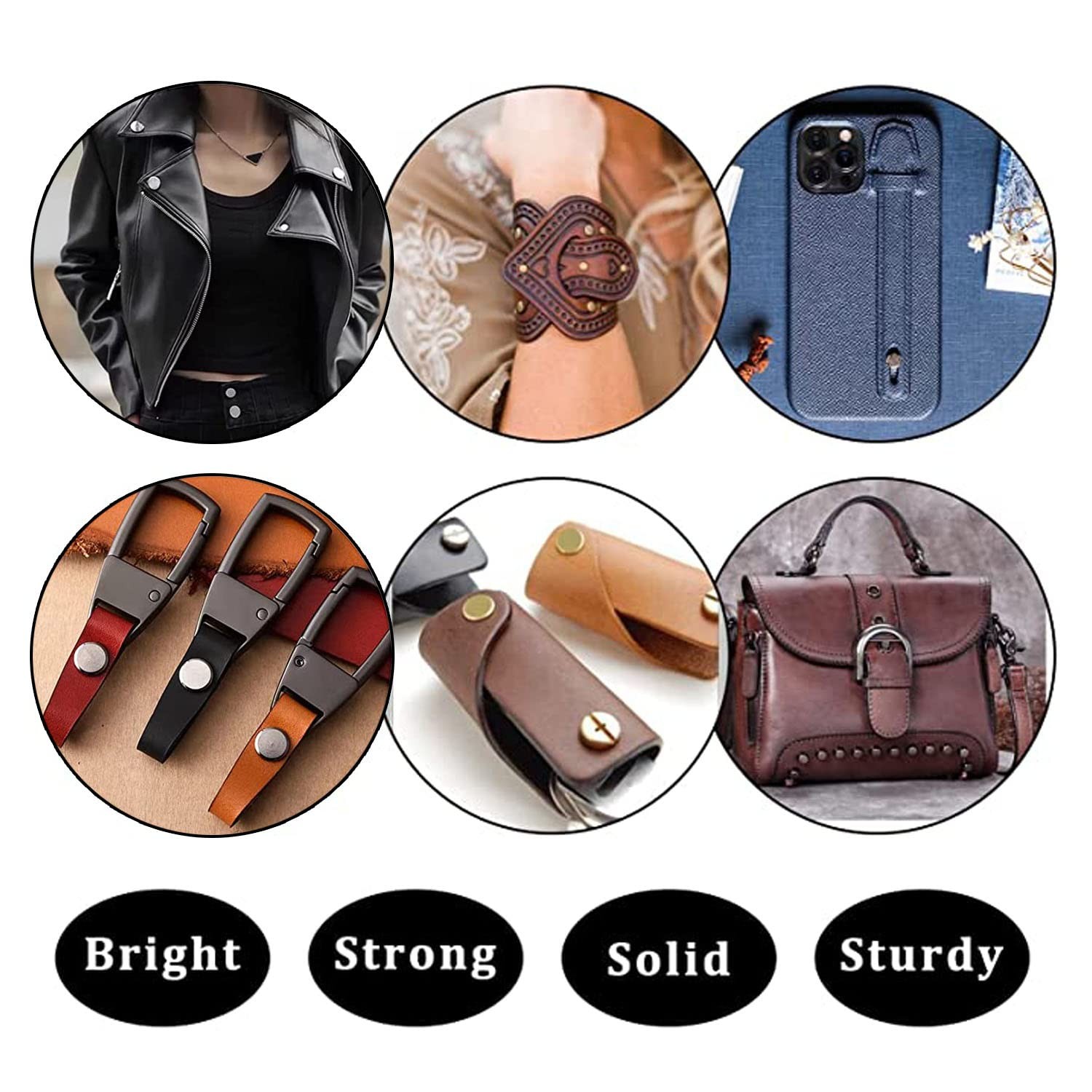 Chicago Bronze Screws Leather Rivet Kit M5 X 4-12 Screw Rivets 6 Sizes