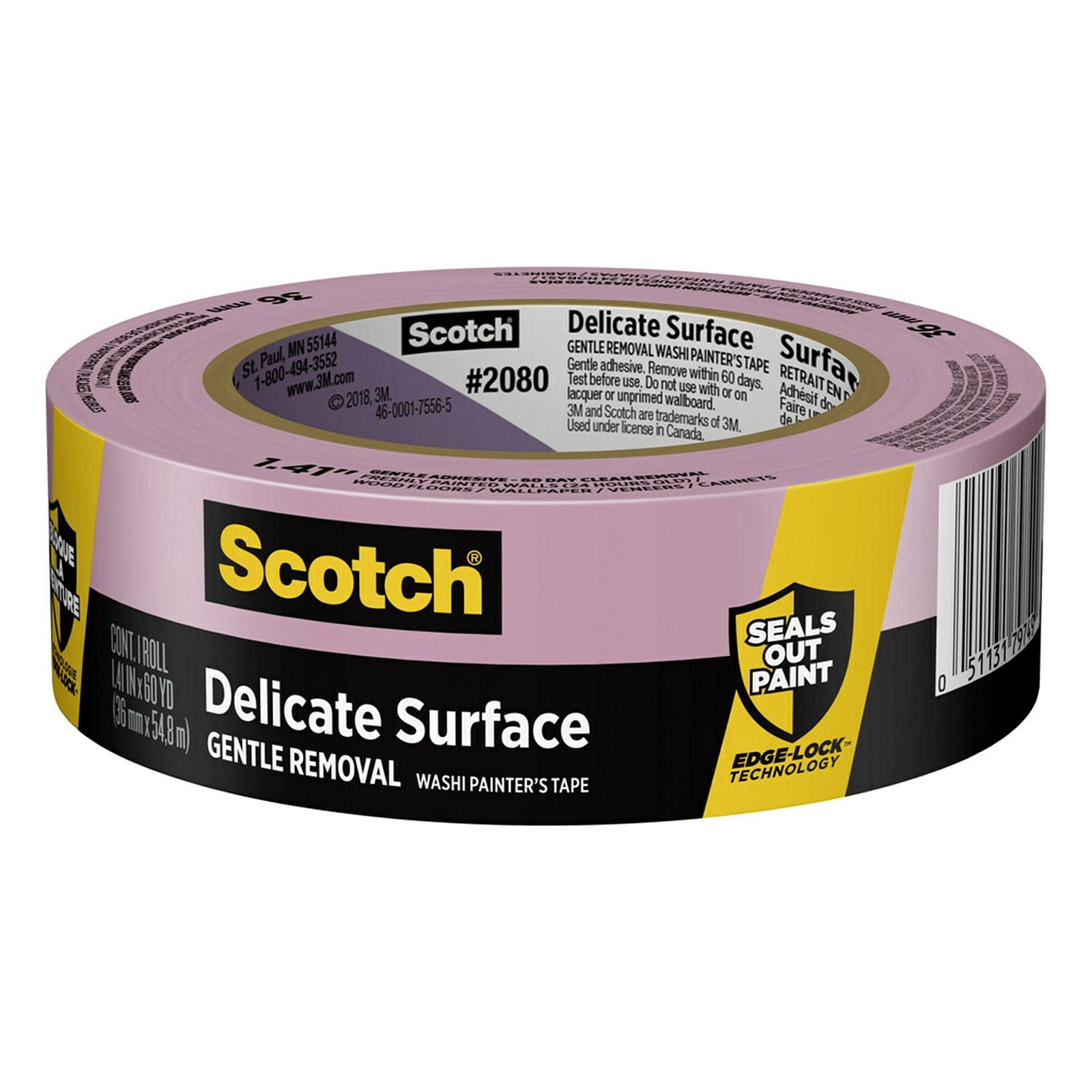 Scotch Delicate Surface Painter’s Tape 1.41 Inch Wide for Clean Edges 60 Day Use
