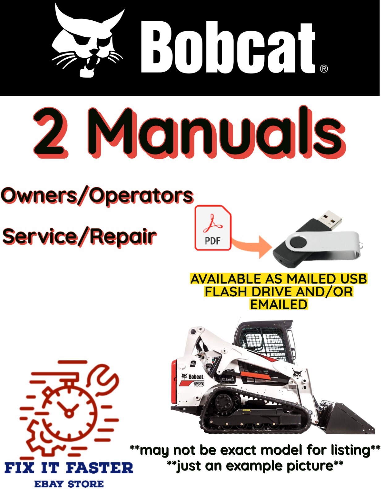 BOBCAT T300 COMPACT TRACK LOADER OPERATORS SERVICE REPAIR SHOP MANUAL PDF USB