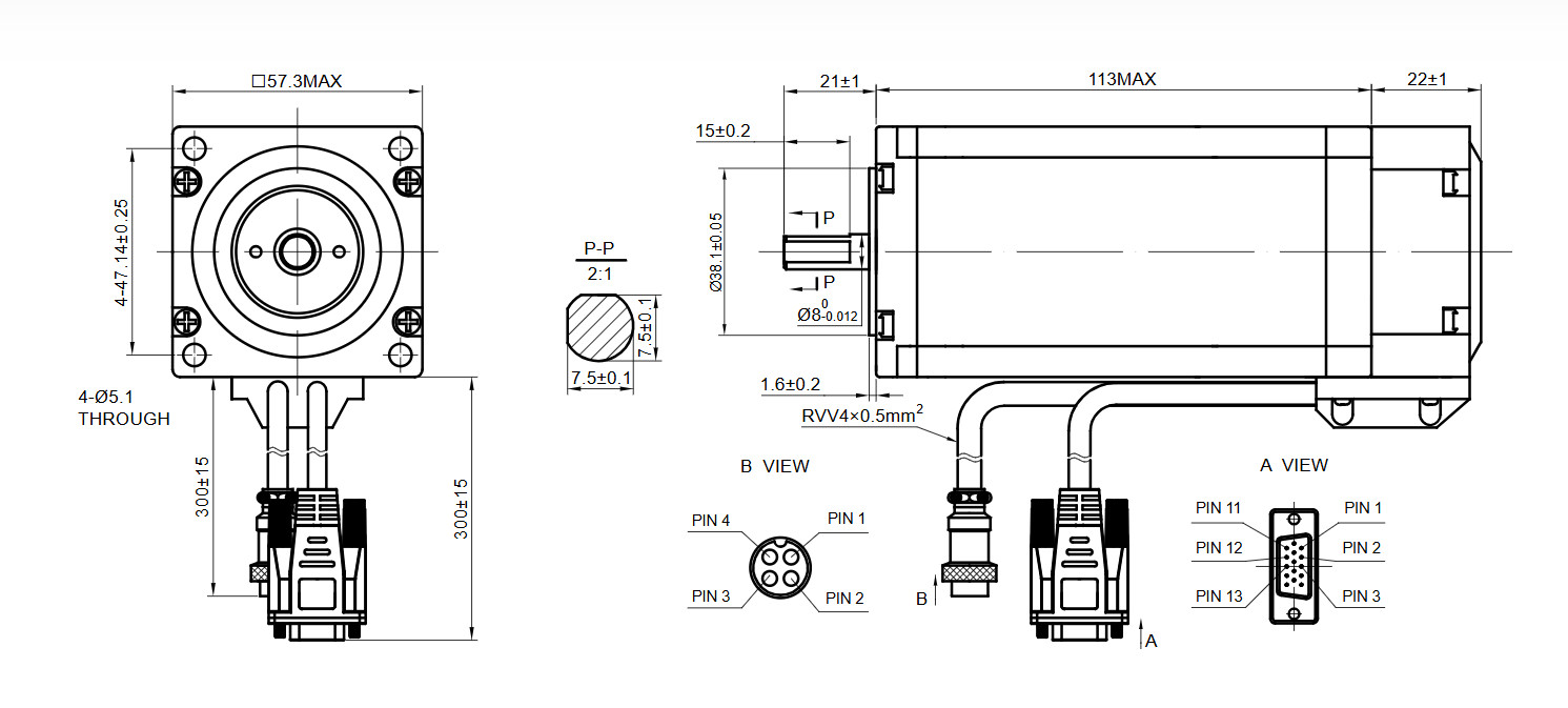 STEPPERONLINE 4-Axis Nema23 3Nm Closed Loop Stepper Motor 8mm Shaft & Driver Kit