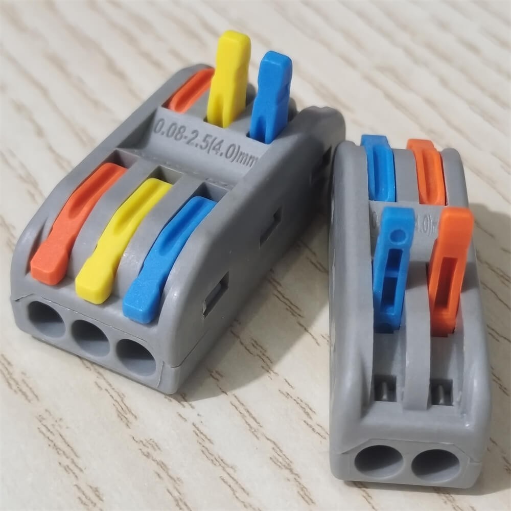 2/3/4/5/8-Port Way Reusable Spring Lever Terminal Block Cable Wire Connector