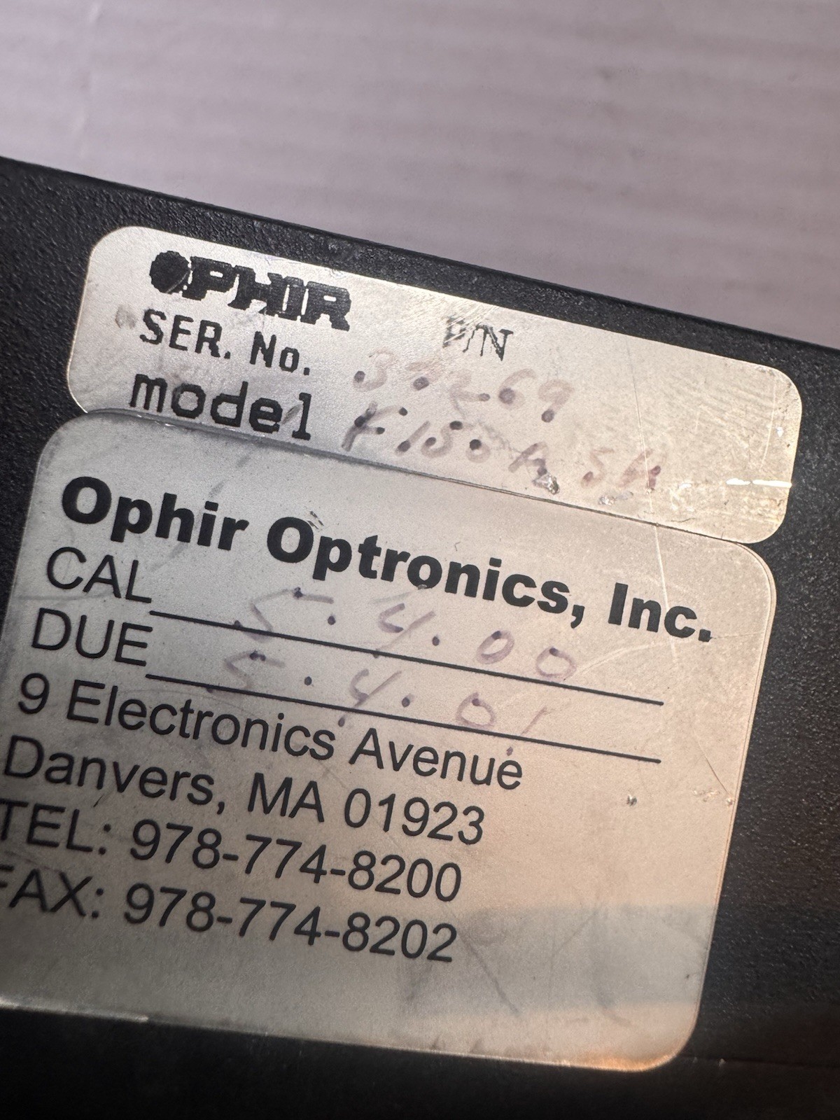 Ophir Optronics F150A-SH Laser Power Sensor Head DB15 Untested AS-IS