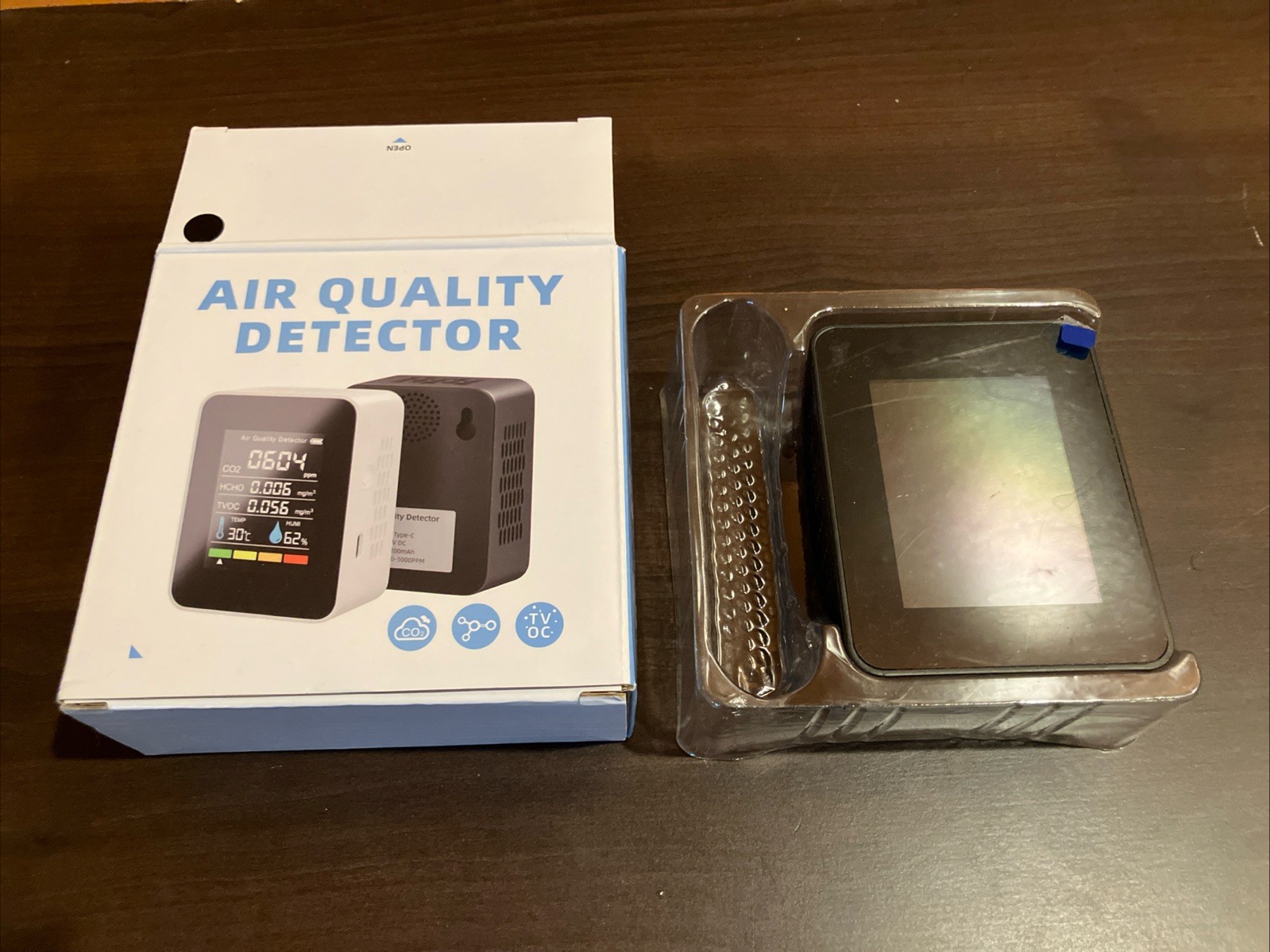 5 in 1 Air Quality Monitor HCHO TVOC Tempe Humidity CO2 Carbon Dioxide Detector