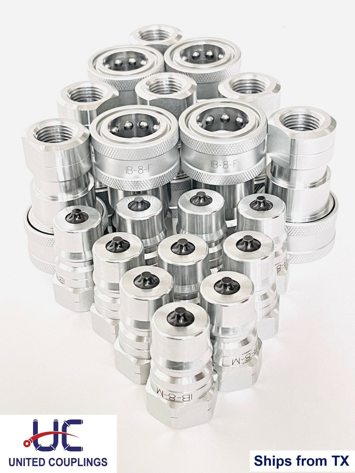 1/2″ NPT ISO 7241-1 Series “B” Quick Disconnect Hydraulic Couplings, Set of 10