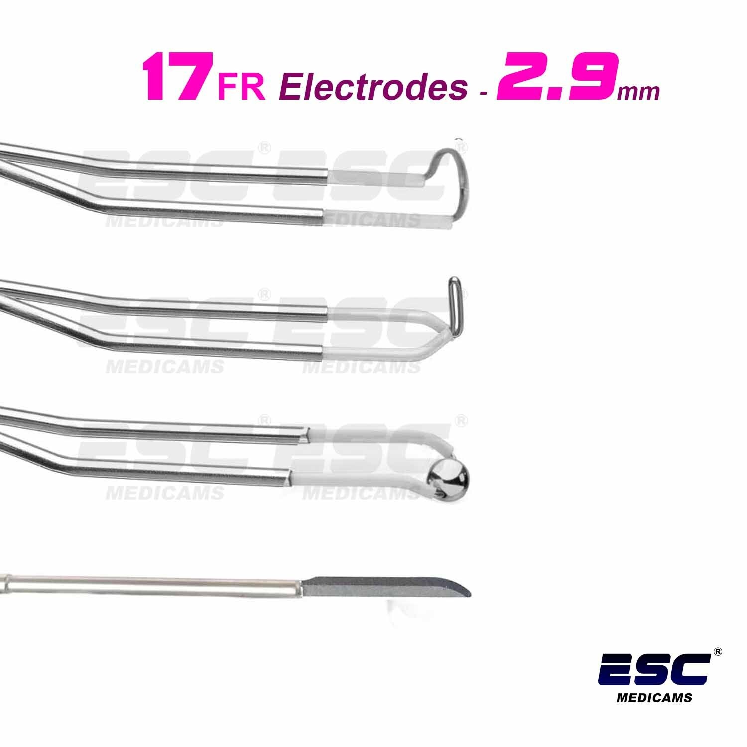 Bipolar TURP Electrodes for Storz Type Resectoscope 2.9mm 17fr , 4pc Knife set