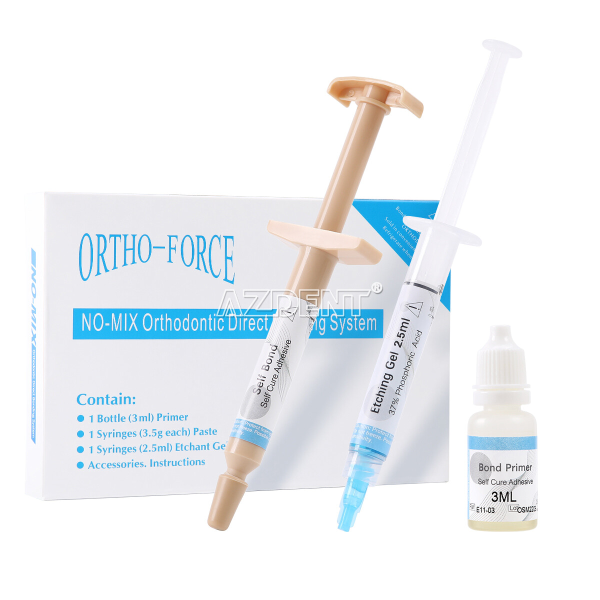 Kit de resina adhesiva fotocurable para ortodoncia, pasta de curado para el pega