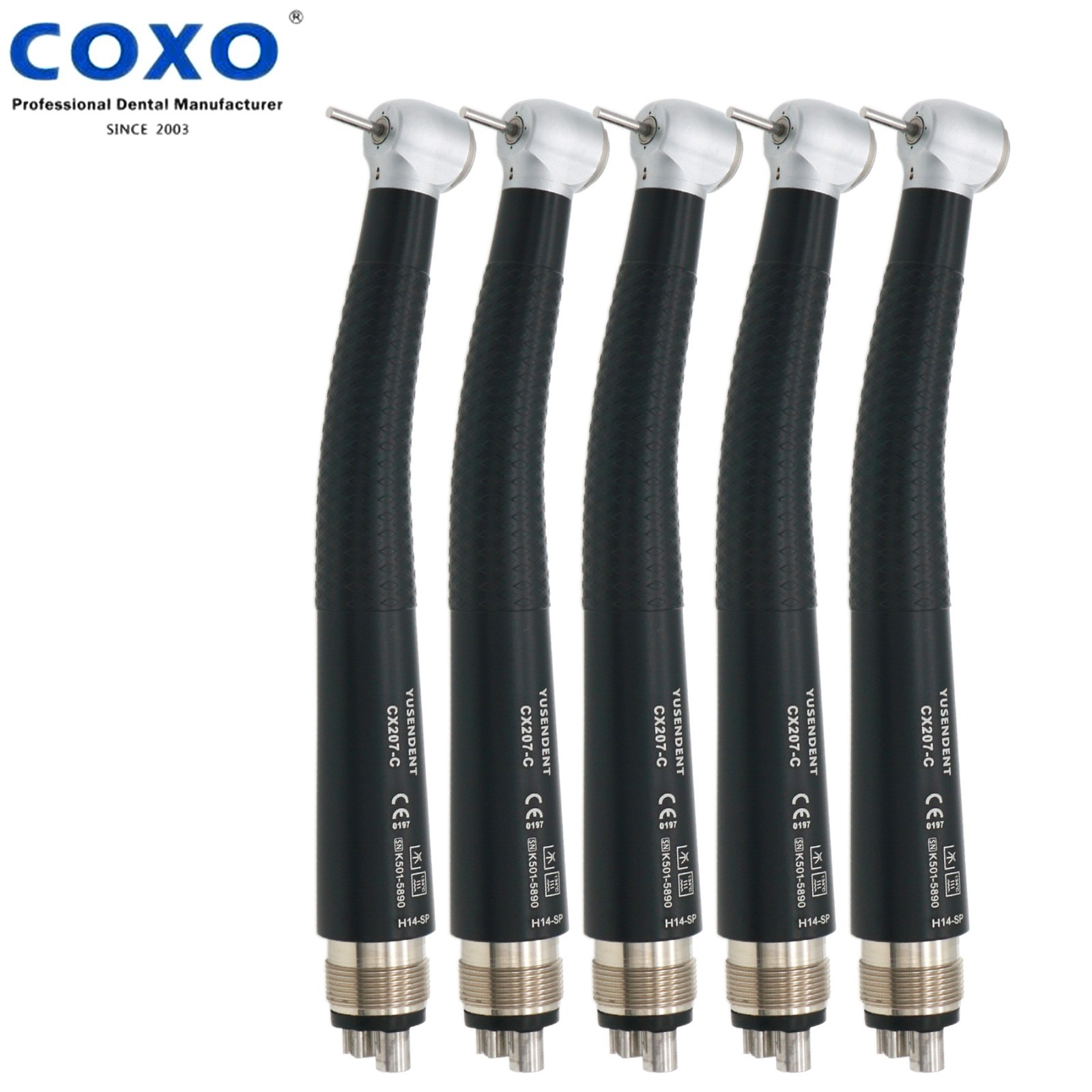 US COXO Colorful Dental High Speed Handpiece Air Turbine Anti-retraction 4 Holes