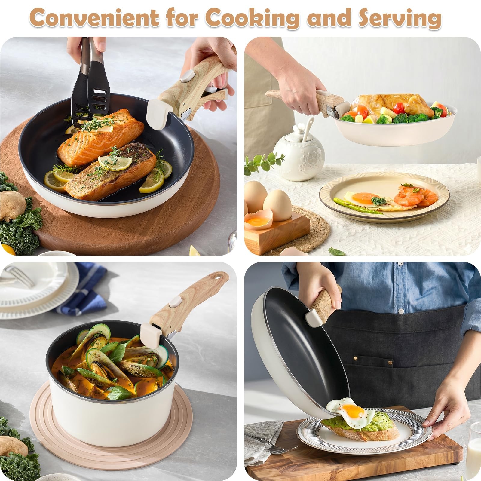 2 Pack Removable Handles for Pots and Pans – Universal Detachable Pan Handle