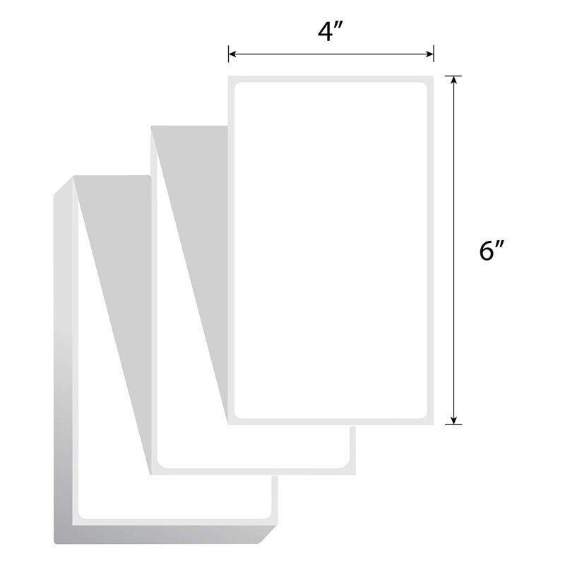 1000/Stack 4″x6″ Fanfold Direct Thermal Shipping Labels Zebra & Rollo Printers