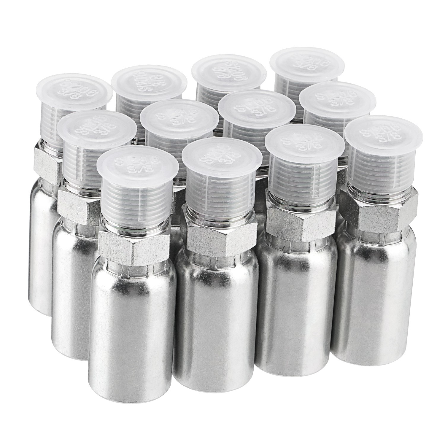 12 x 3/8″ I.D. Hose x 3/8″ NPTF Male W/ Cover Hydraulic Hose End Crimp Fittings