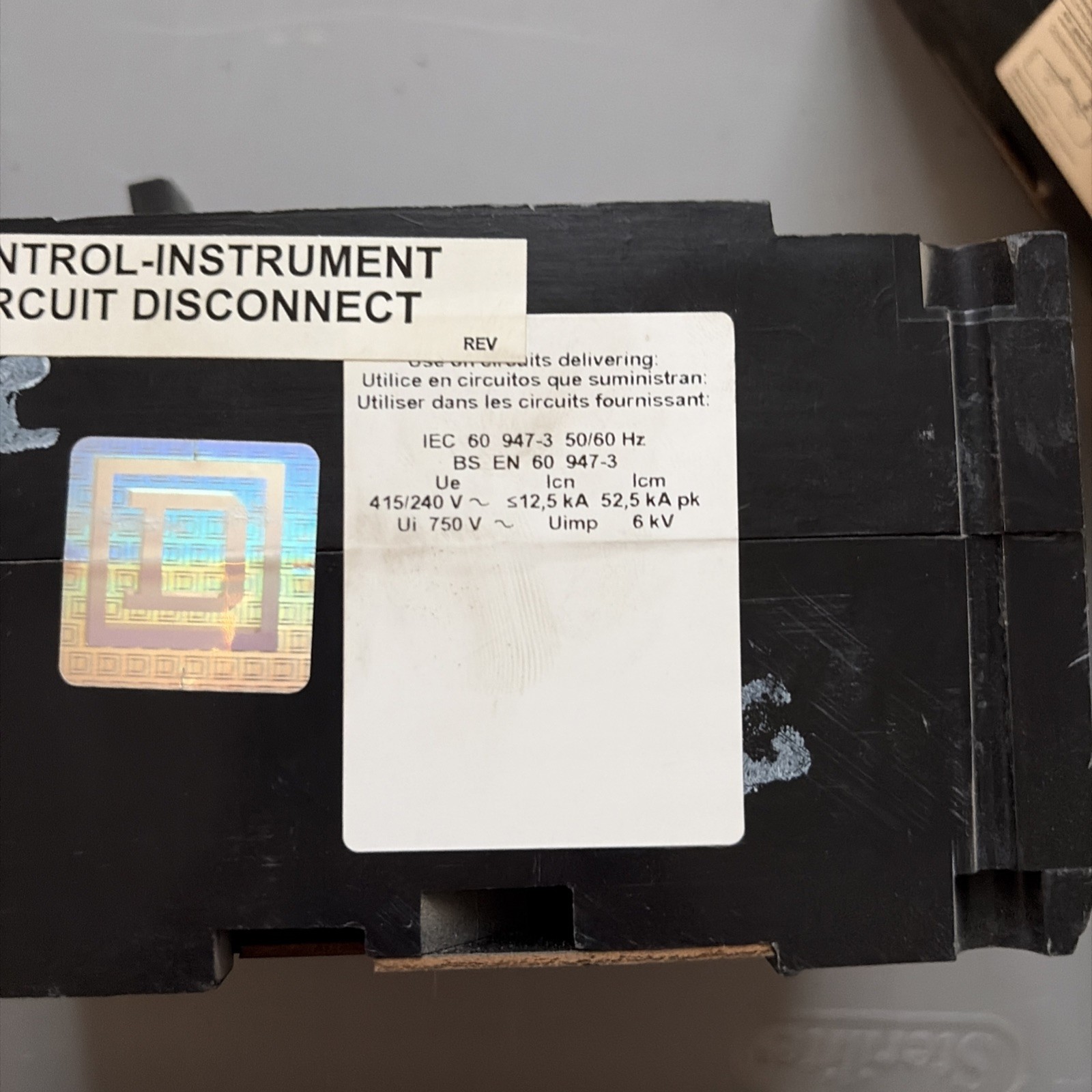 Square D FHL FHL36000M4200 3 Pole 100 Amp 600V MOLDED CASE SWITCH
