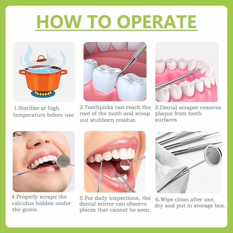 Professional Dental Tools Kit Teeth Cleaning Tartar Scraper Personal Pet Use