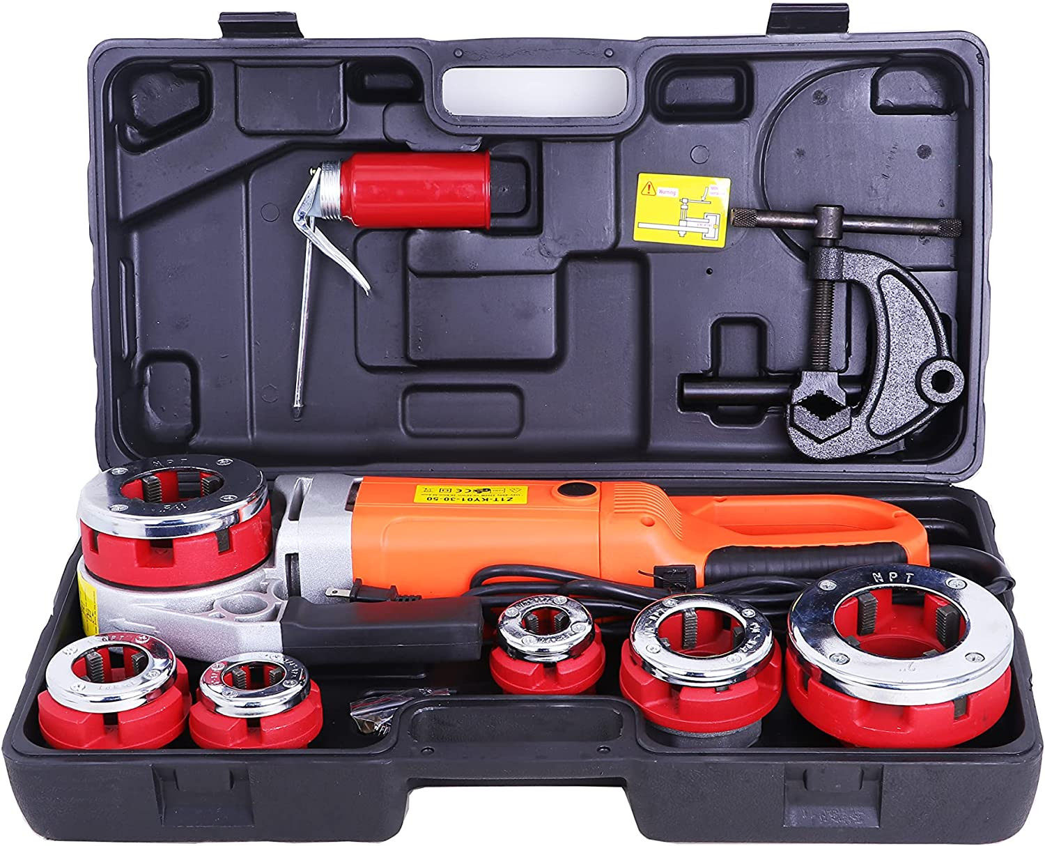 Portable Electric Pipe Threader Pipe Threading Machine with 6 Dies, 2300W Pipe