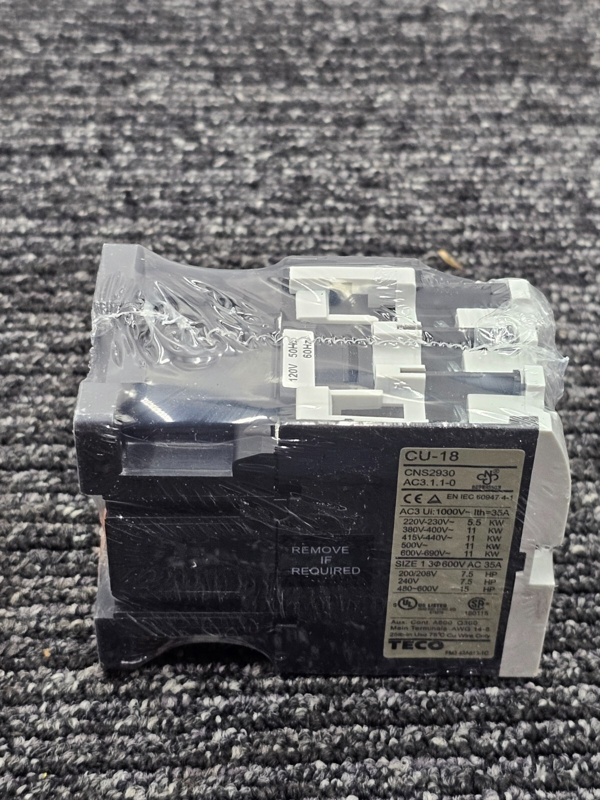 TECO CU-18 Magnetic Contactor 220V/24V/110V/380V 3A1a1b Non-Reversing 50/60Hz