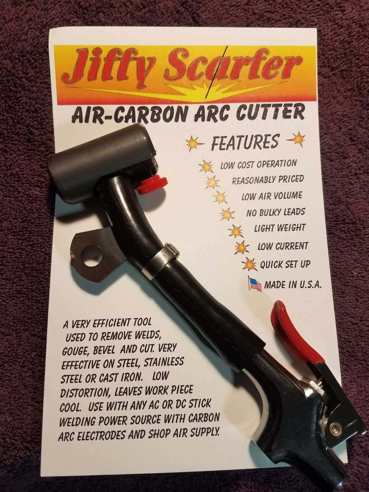 JIFFY SCARFER Carbon Air-Arc Cutting Tool (NEW TOOL) “welders best friend”