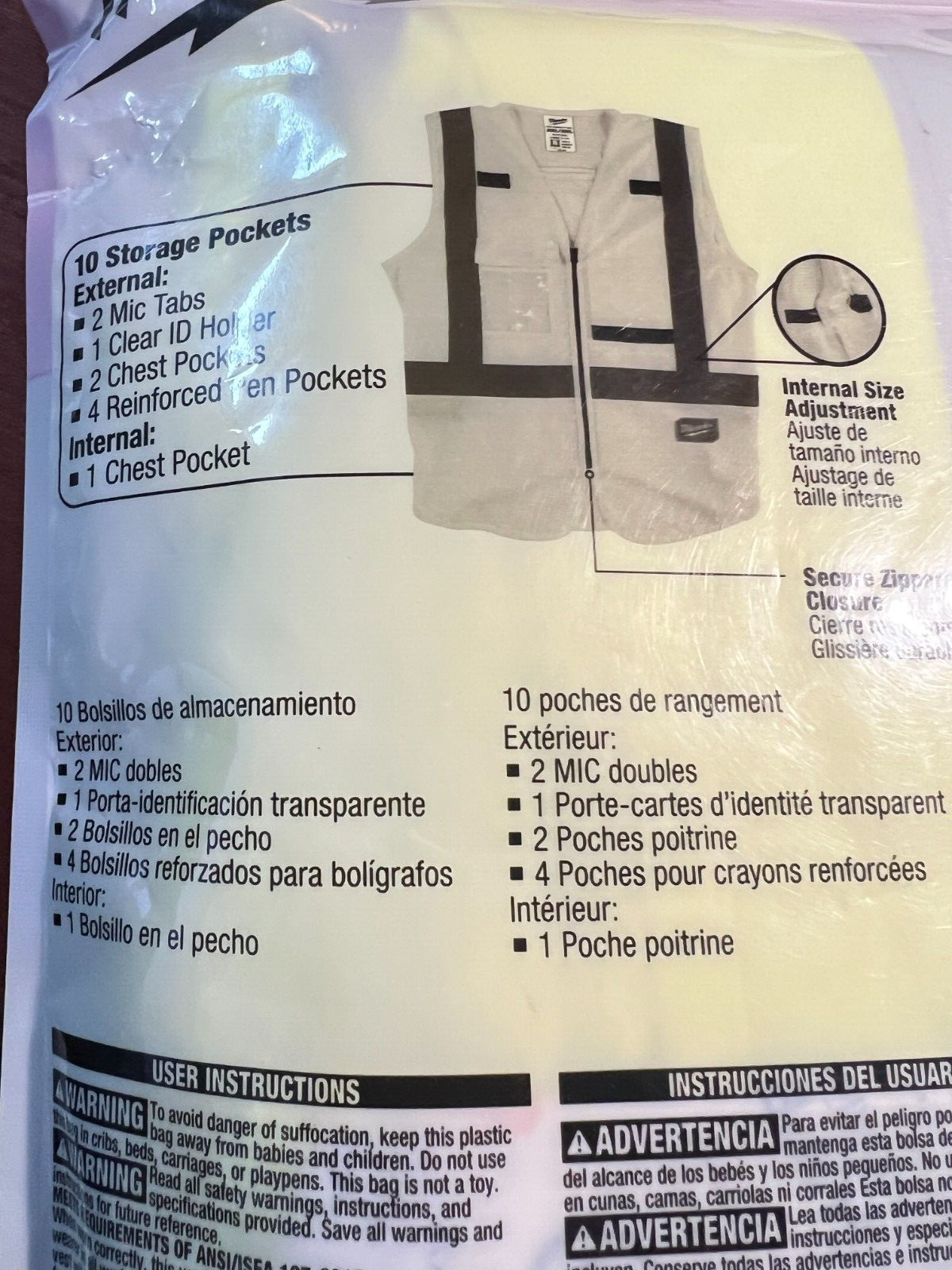 MILWAUKEE 48-73-5063 HIGH VISIBILITY YELLOW SAFETY VEST 10 POCKETS – XXL/XXXL