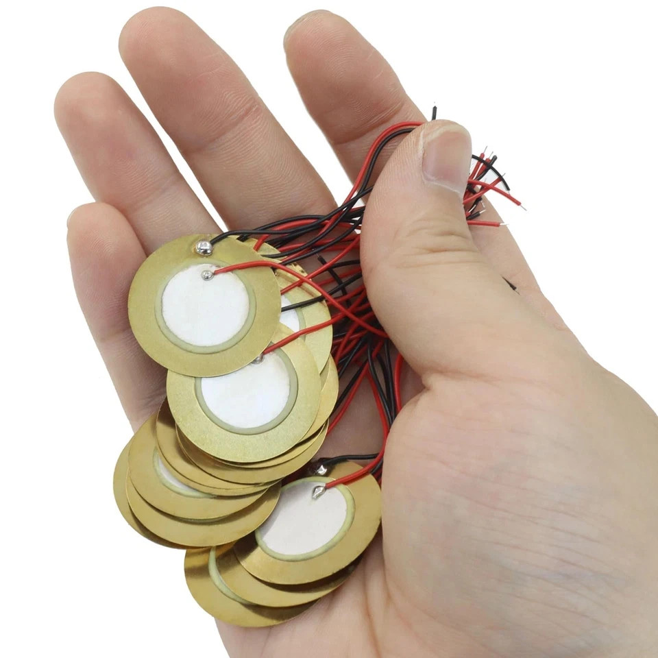 20 Pack 27mm Piezo Discs with Leads, Acoustic Transducer Microphone Piezo Pic…