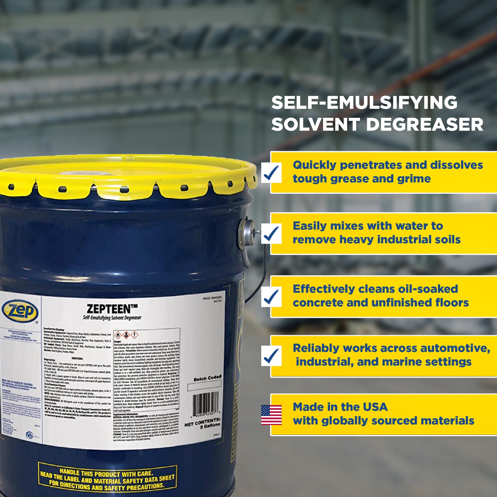 Zep Zepteen Self-Emulsifying Solvent Degreaser – 5 Gallon (1 Unit) 43235 –