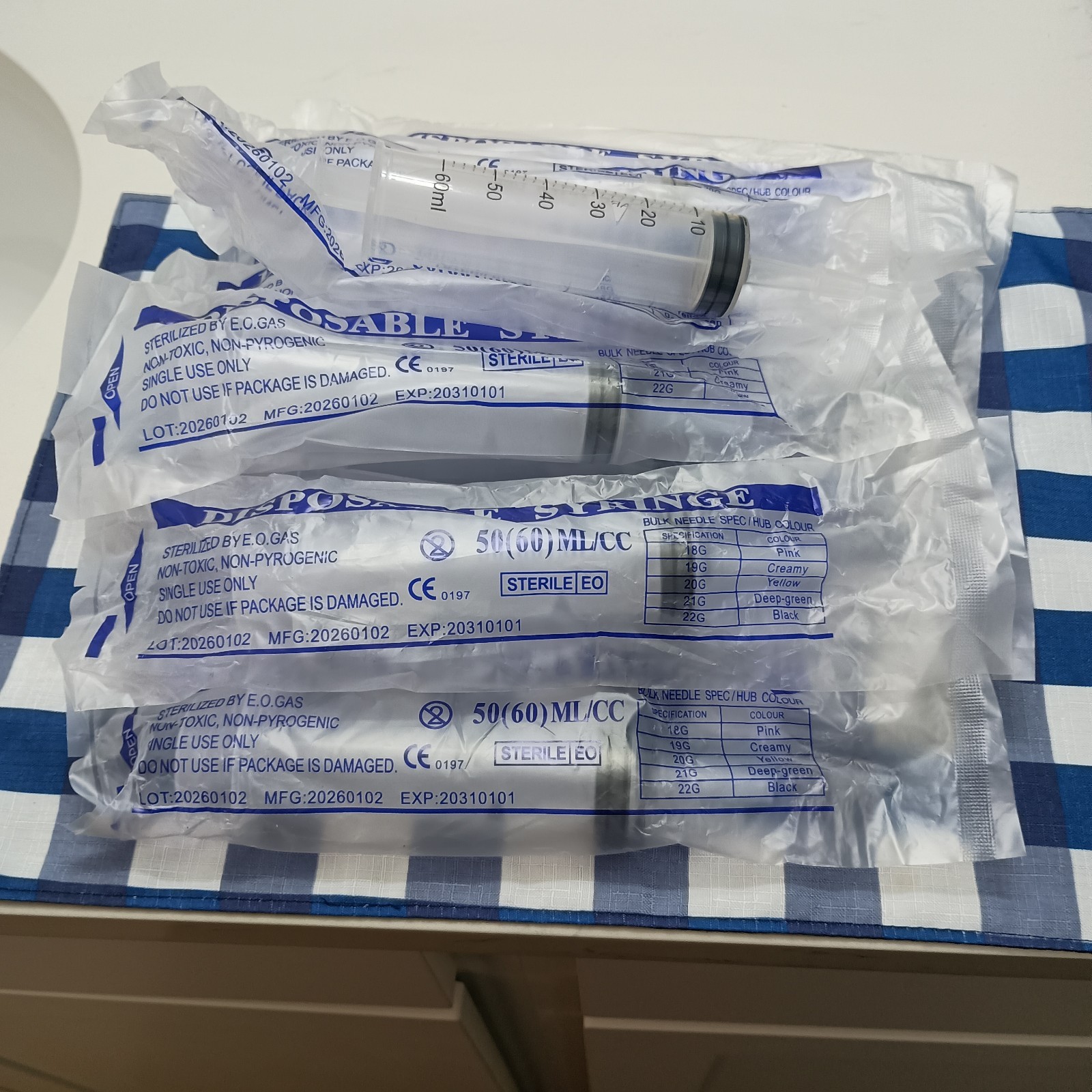 Lot Of 9 Disposable Syringes 60 ML/CC Sterile Single Use Labs & Dispensing