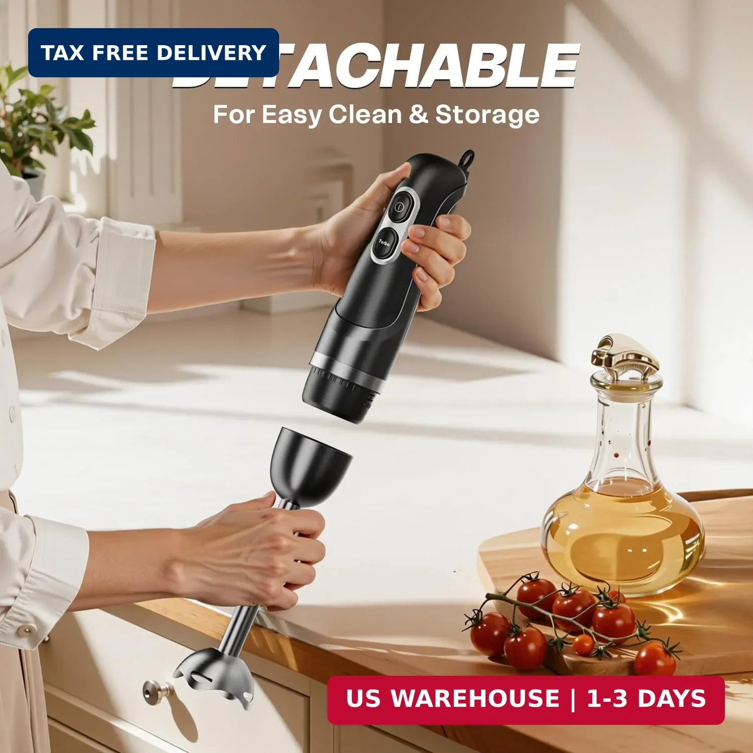 Immersion Blender Handheld, Corded Electric Blenders Portable Stick Mixer with 2