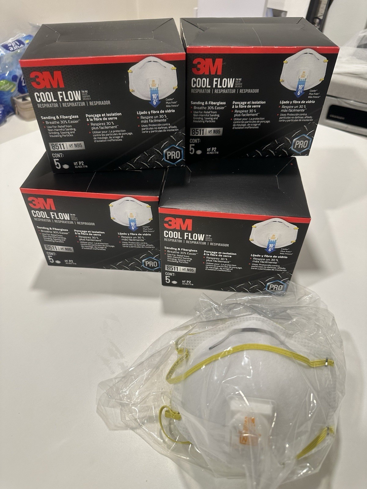 NEW! 3M 8511 N95 Particulate Respirator Face Mask 5-Pack
