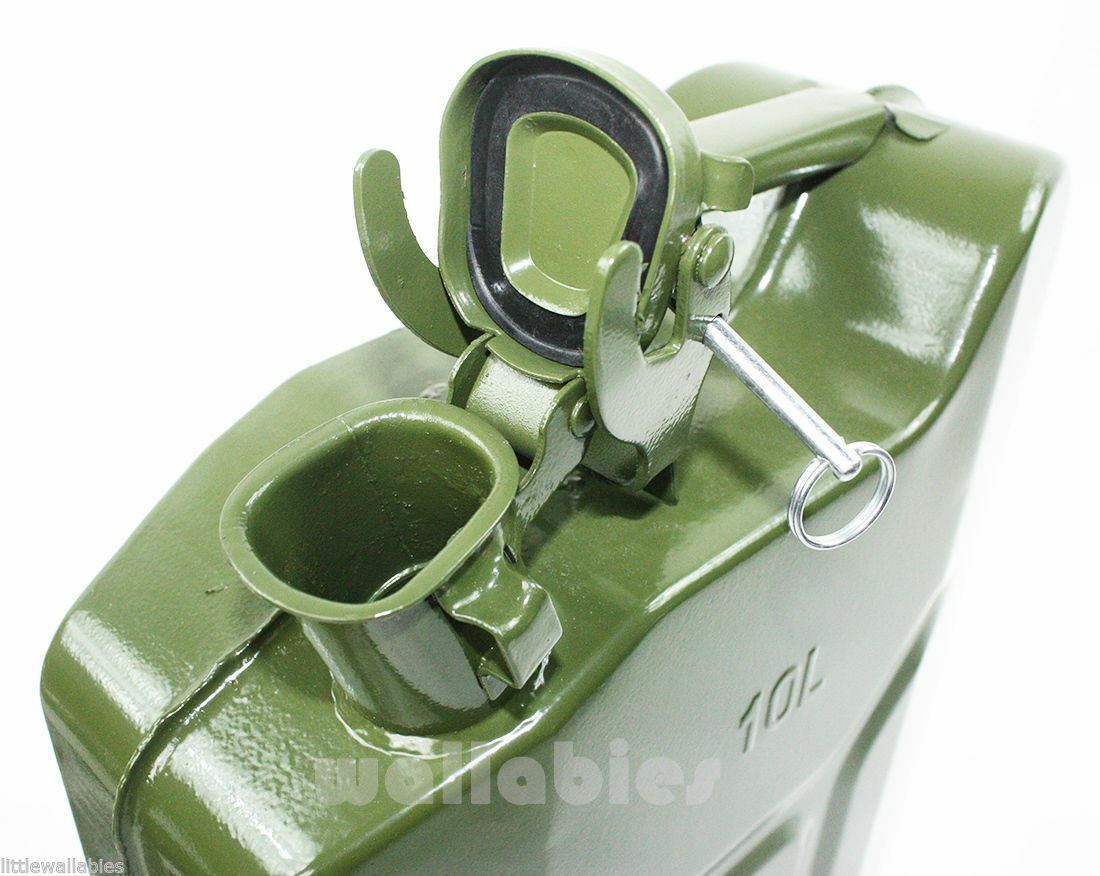 Lot(4) 2.5 Gallon 10L Jerry Can Gas Steel Tank Green Military NATO Style