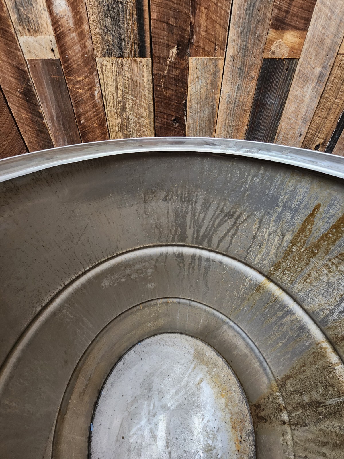 1 USED 55 Gallon Stainless Drum Barrel (Cut Out) Open Top