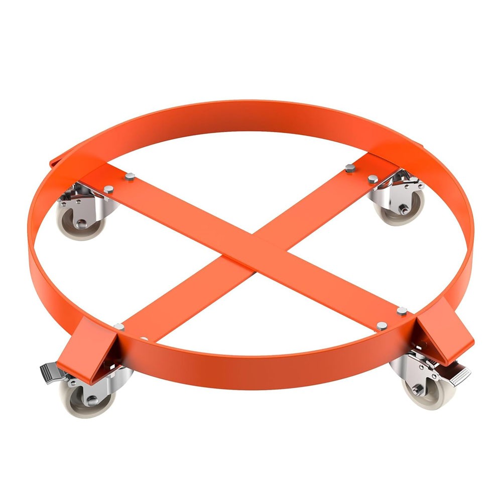 1 pack / 2 pack 55 Gallon Drum Dolly Barrel Dolly Cart with Steel Frame Orange