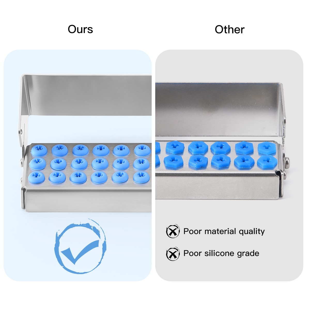 30Holes Dental Autoclave Bur Holder Block Disinfection Sterilizer for FG/CA Burs