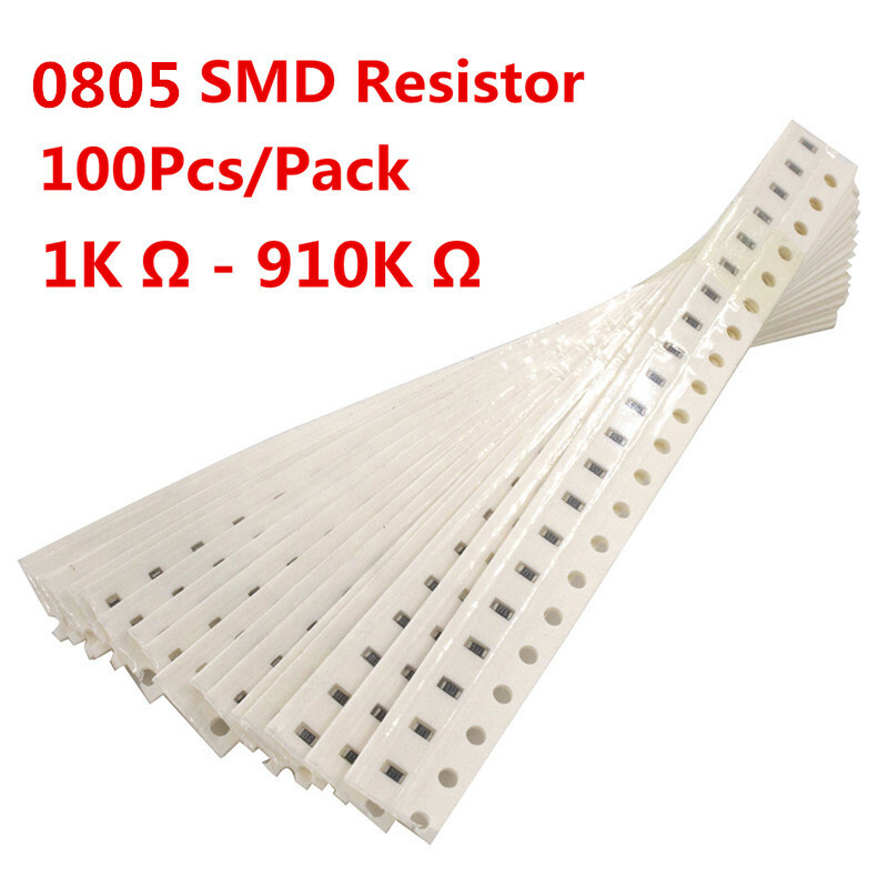 100Pcs 0805 SMD Resistor Resistors 1K – 910K Ohm kΩ 1% 1-910 kΩ