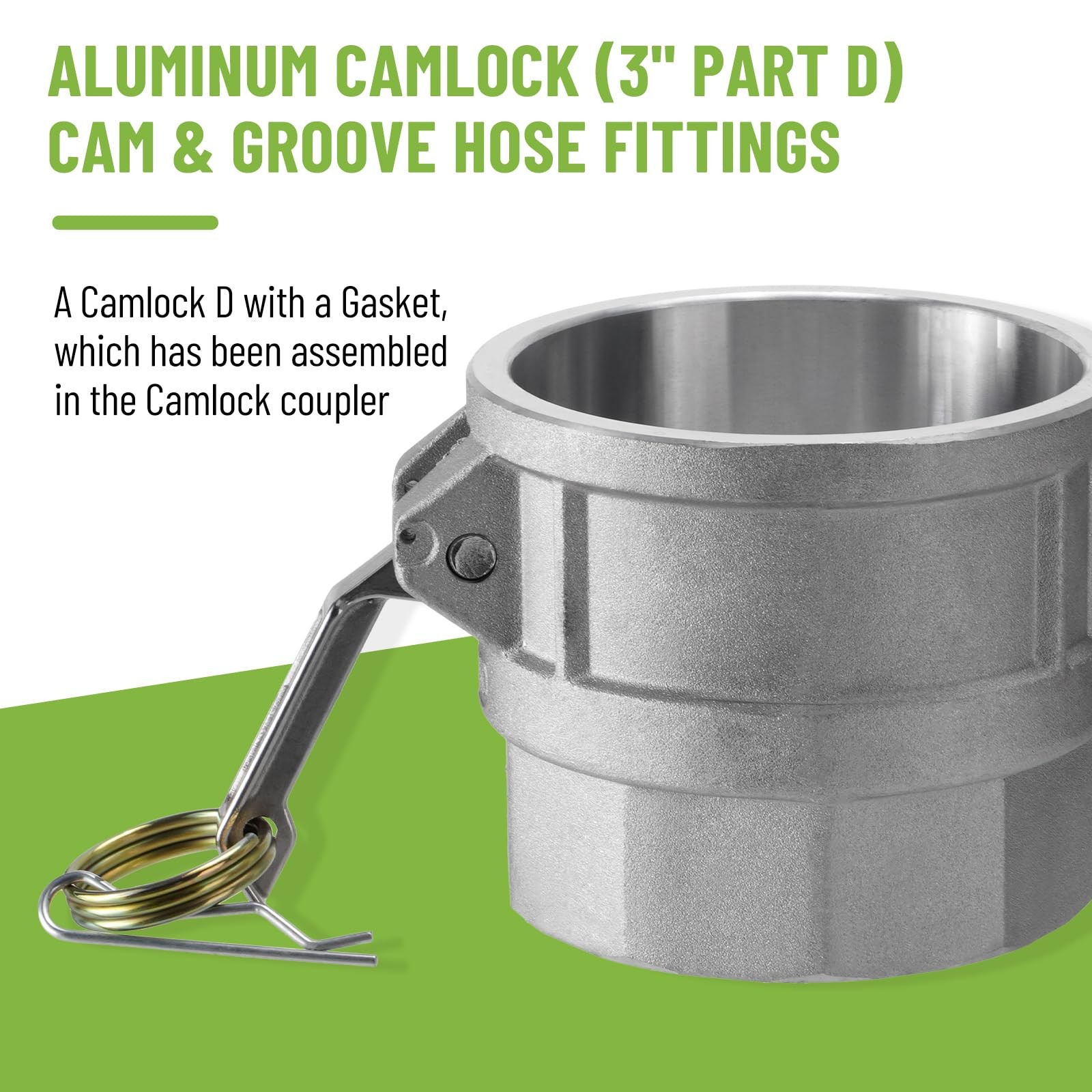 3″ Aluminum Camlock Fittings Kit 2 Pcs Type D + 2 Pcs Type A Hose Fittings