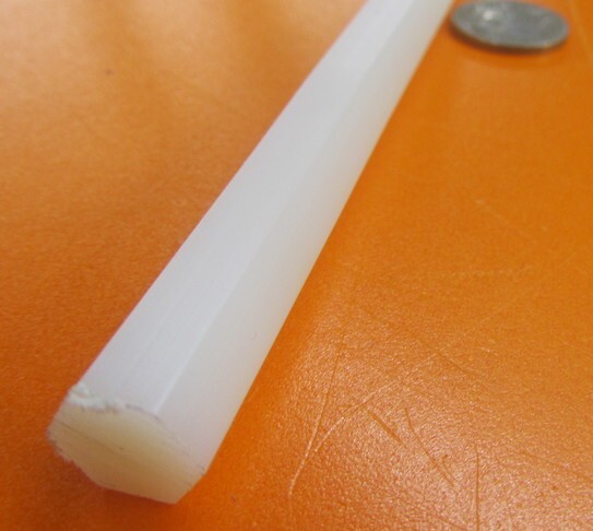 Nylon 6/6 Natural Tint Hex Rod 7/16″ (.437″) Hex x 12″ Length