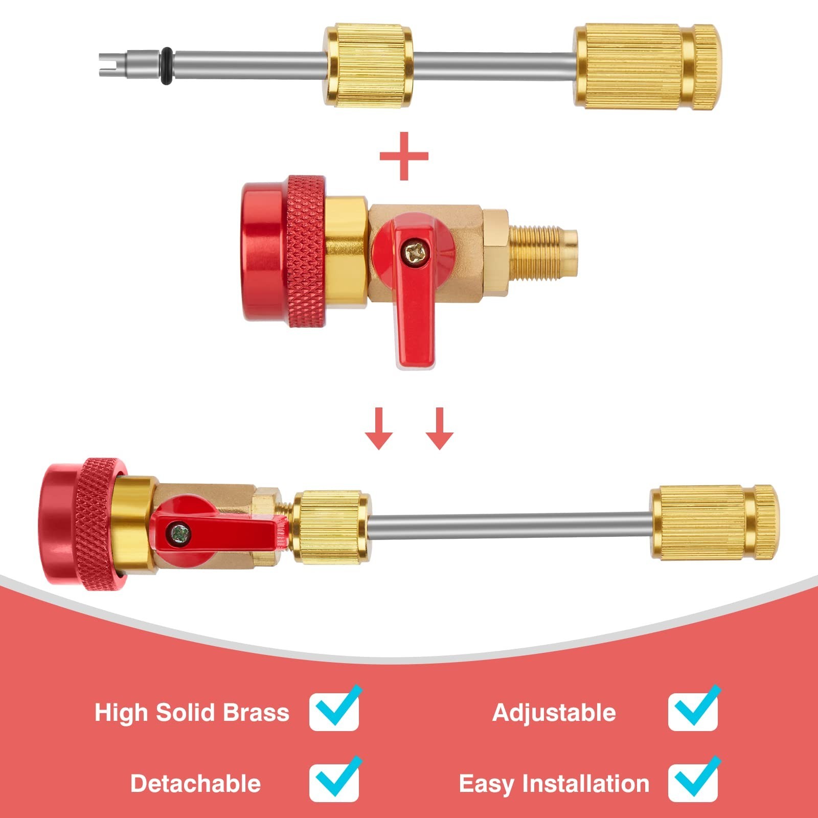 High Low Pressure Valve Core Remover Tools Kit for Refrigerant Air Conditioner
