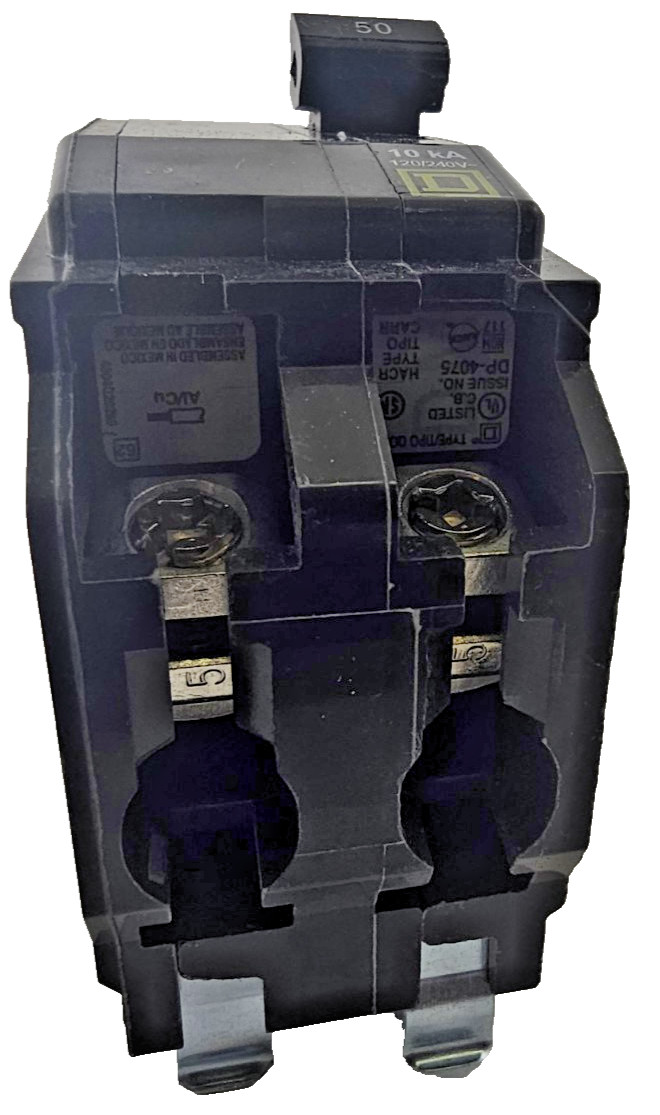 Square D QOB250 Mini Circuit Breaker 2-Pole 50A 120/240VAC 48VDC 50/60Hz 10kA