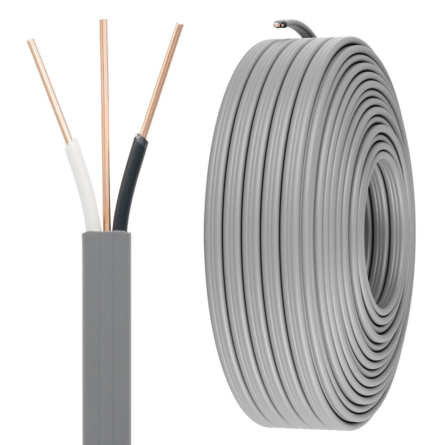 14/2 UF-B Wire with Ground, 100 FT Direct Burial Feeder Cable | ETL Listed, Soli