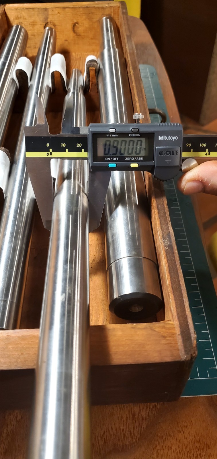 Set of 4 Morse Taper Test Bars in Wooden Box