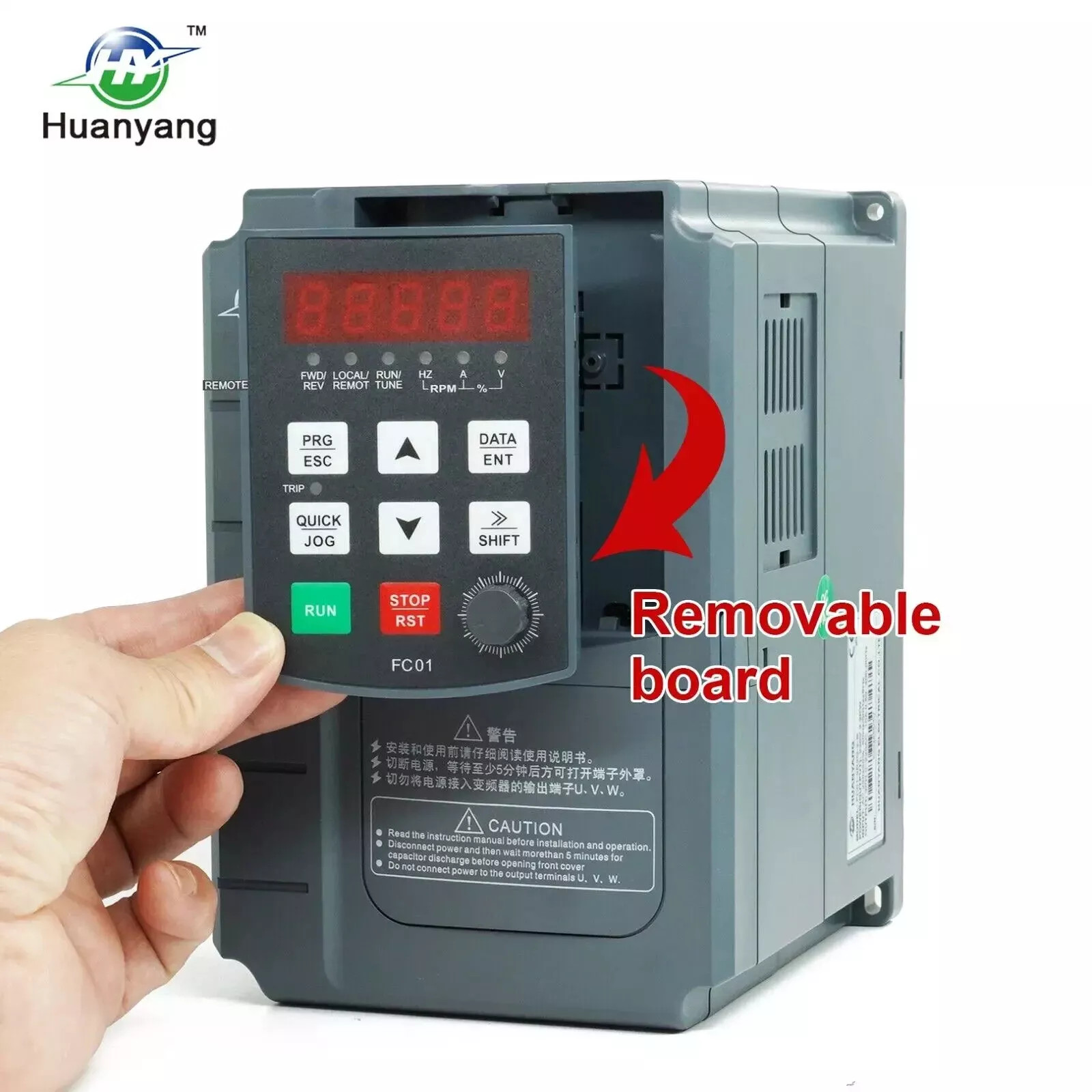 Huanyang VFD 220V 5HP 4KW Inverter CNC single phase to 3 phase for Motor