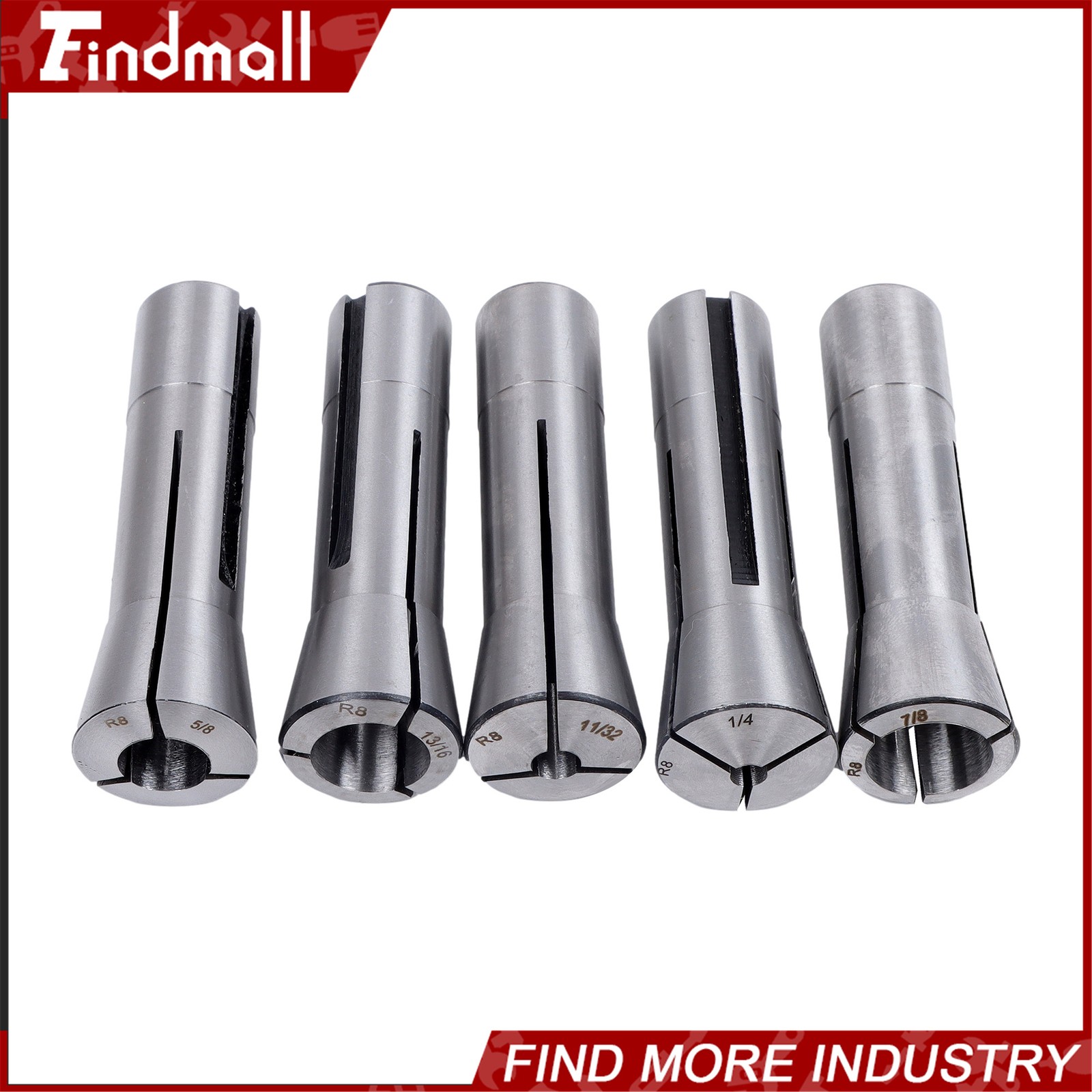 Findmall R8 Round Collet Set 25pc – 0.0005″ TIR Ultra Precision Industrial