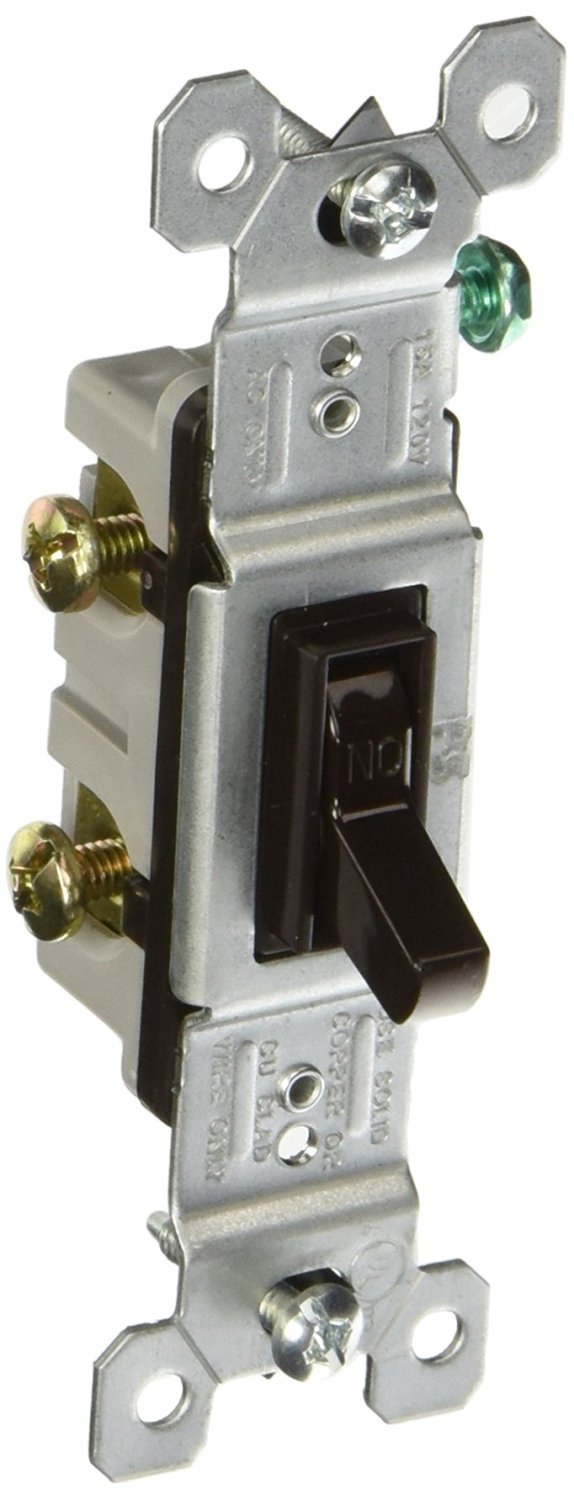(2) Pass & Seymour 660G Grounded SP Quite Toggle Switch, 120V, 15A, Brown