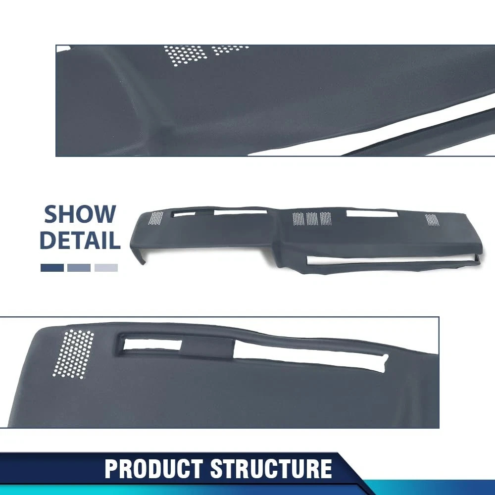 TPE Dash Cover Fit GMC Chevy Full Size Pickup 1981-1987, Dark Blue