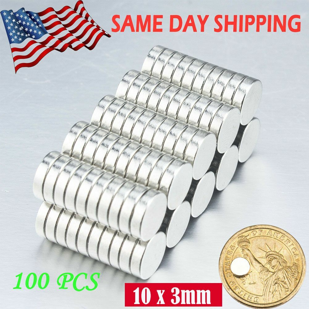 100 50 10mm X 3mm Neodymium Disc Strong Rare Earth N35 Small Fridge Magnets lot