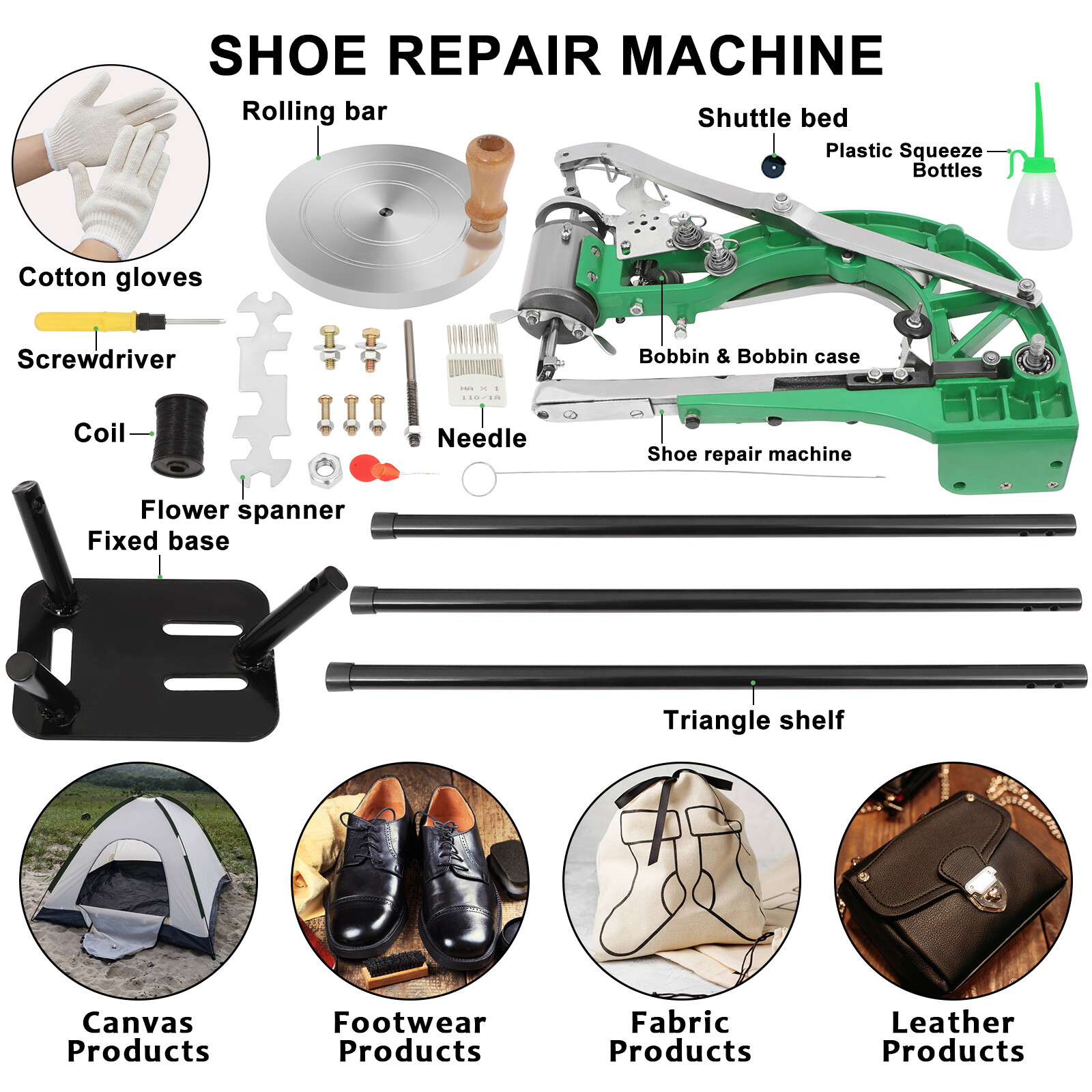 Shoe Repair Machine Making Sewing Hand Manual Leather/Cotton/Nylon Needle