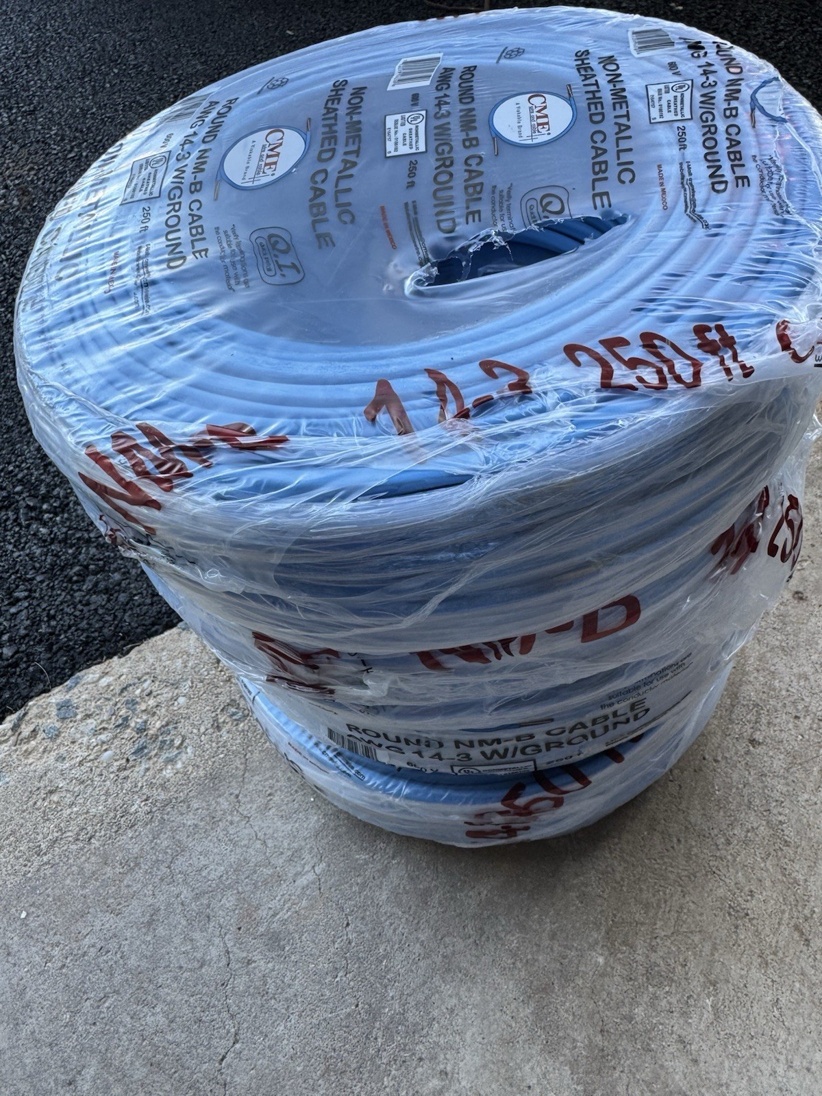 CME 14/3 NM-B 250 ft Solid Copper Building Wire W/Ground 600V Residential NEW