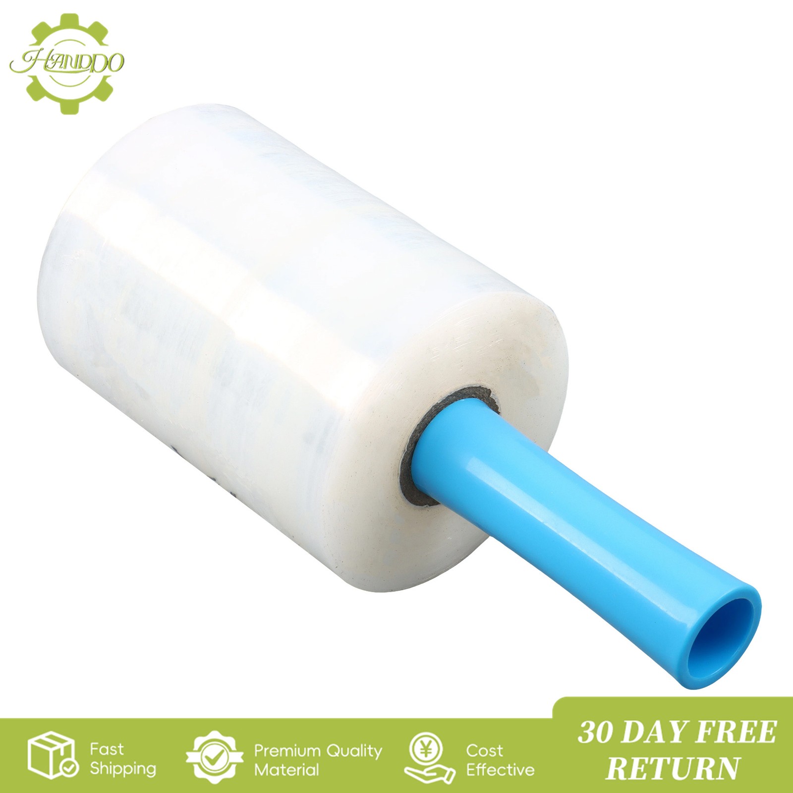 4 Pack Mini Clear Industrial Stretch Wrap Film 5″ × 1000ft with Handle, 80 Gauge